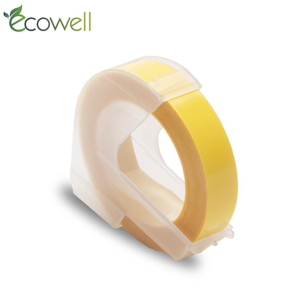 Ecowell 3D Plastic Embossing Tape 9mm compatible for Embossing Label Maker PVC LABEL DYMO 1610 12965 1880 1540 Motex E101: Light Yellow