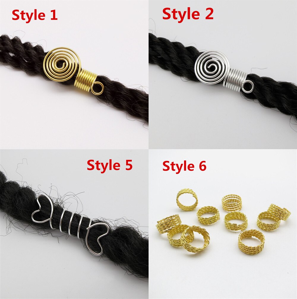 Mèches spirales dorées/argentées 5 pièces/10 pièces | Tresses tubulaires de perles, dreadlock, clips pour hommes femmes, accessoires breloques