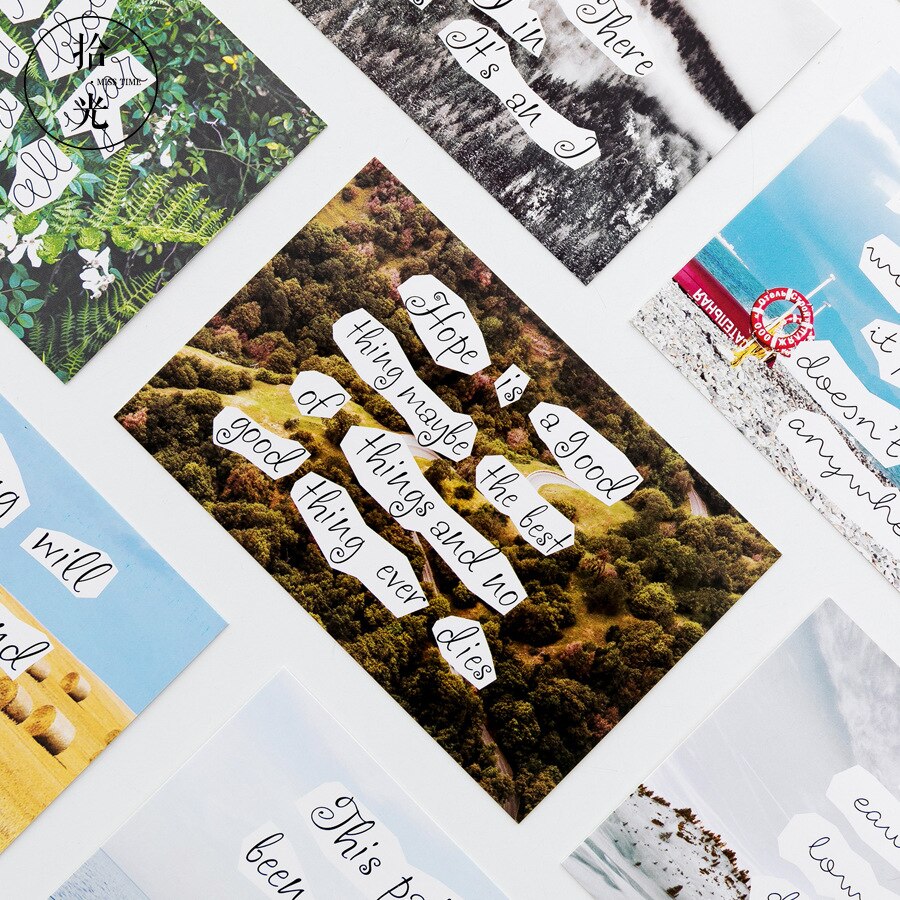 30 Pcs/Set Retro Plant Language Word Postcard /Greeting Card/Wish Card/Christmas and Year