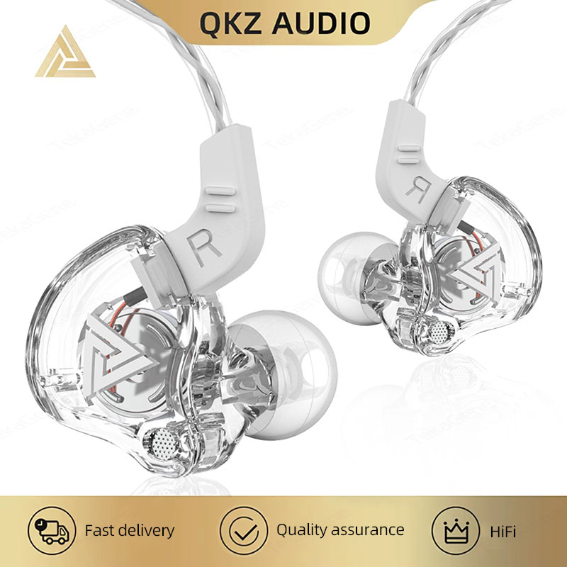 QKZ AK6 Słuchawki douszne 6 Dynamiczny sterownik Słuchawki z mikrofonem stereofoniczny Sportowy zestaw słuchawkowy HiFi Subwoofer monitor Słuchawki douszne robić iPhone'a