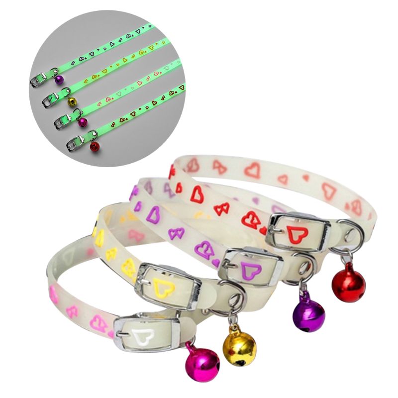 Huisdier Gloeiende Halsbanden Met Bells Glow Nachts Honden Katten Ketting Licht Lichtgevende Hals Ring Accessoires: D (1PC RAMDON)
