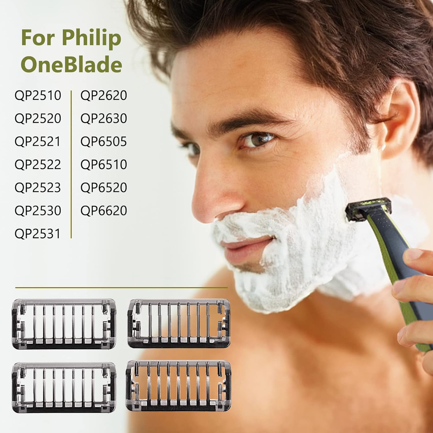 Brangdy Guide Kammschutz für One Blade QP2520 QP2630 QP2724 QP2834 QP6510 QP6520 QP6531 Elektrorasierer Bartschneider