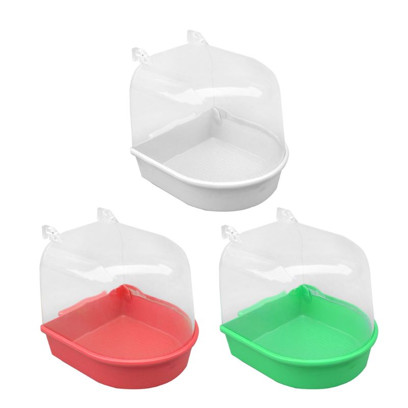 Baignoire suspendue en plastique | Baignoire haute transparente pour oiseaux pour perroquets oiseaux