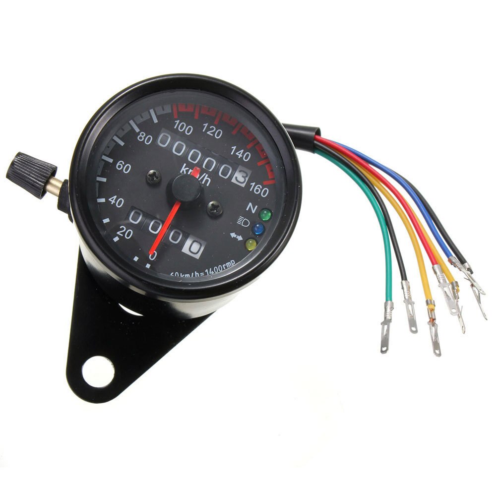 Moto Cafe Racer velocímetro odómetro indicador 0-160 km/h instrumento con indicador LED