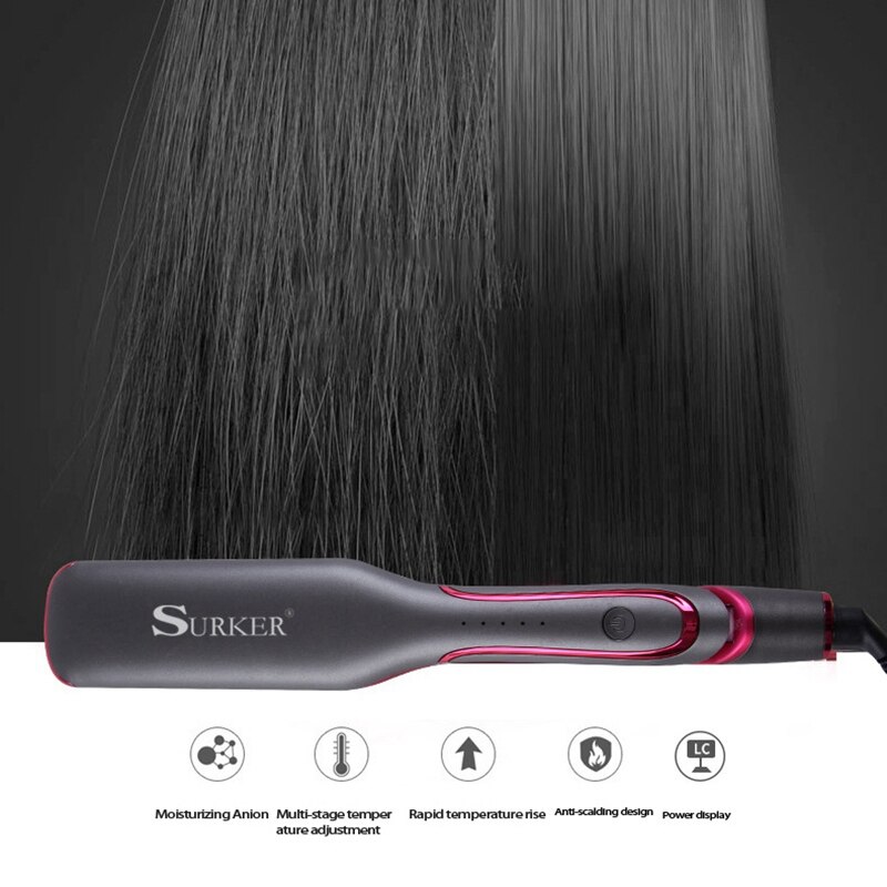 SURKER Glätteisen Schnelles warm-hoch Thermische Professionelle Turmalin Keramik Heizung Platte Haarglätter EU Stecker