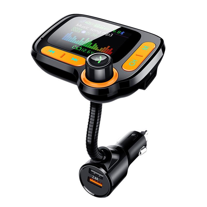 Bluetooth 5.0 Handsfree Auto Modulator Kleur Screen MP3 Speler Handsfree Fm-zender Car Kit Dual Usb Snellader