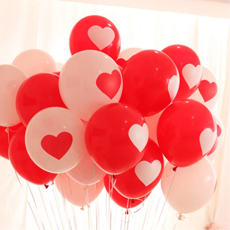 12-Inch 20 Stks/partij Hart Emulsie Ballonnen Voor Koppels Gedrukt Romantische Decoratie Ballon Bruiloft Decoratie