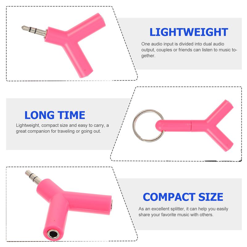 3pcs Headset Splitter Y-shape Portable 3.5mm Headphone Jack Splitter Supply