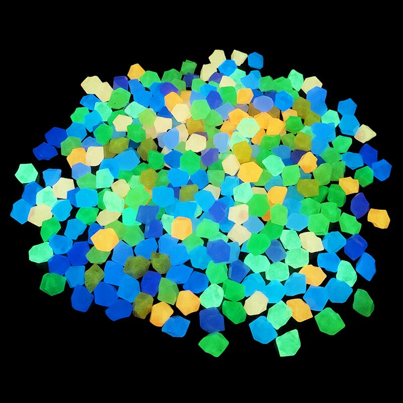 300Pcs 14mm Aquarium Glow Rocks Luminous Stones Glow in The Dark Pebbles Home Garden Decoration Outdoor Yard Lawn Path Decor