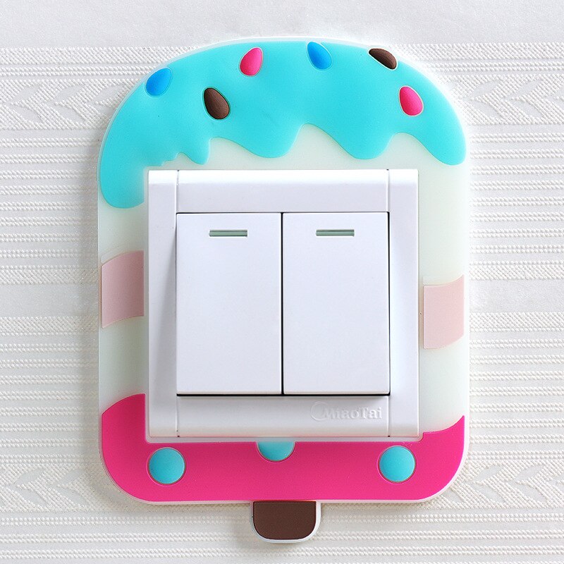 1pcs Cartoon Luminous Switch Cover Wall DIY Decoration Fluorescent Glow in the Dark Livingroom Kid Room Switch Protective Cover: P
