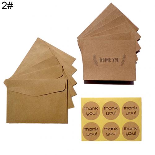 6 stk / sæt vintage tomt kort tak lykønskning kraftpapir kort kuverter bryllupsfest reception håndværk foldbare postkort: 2
