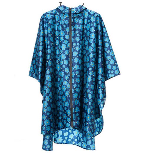Monitoiminen värikäs unisex -ulkomatka vedenpitävä sadetakki poncho -reppu sadesuoja pyöräilyä rankkasateessa: Sininen kukka