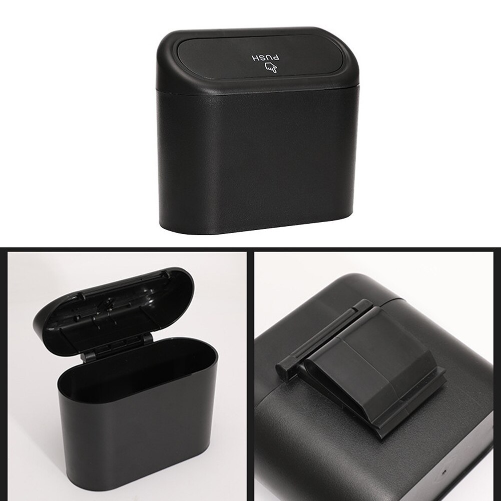 Cubo de basura Universal para coche, contenedor de basura con tapa abatible, organizador Interior, almacenamiento automático, contenedor de basura, accesorios