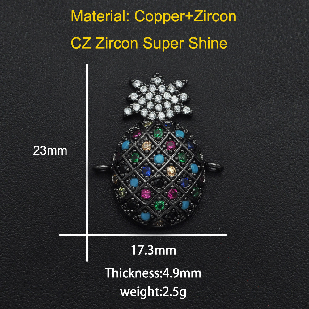 Diy Ananas CZ Charms Cactus Ketting Hanger Zirkoon Apple Connector Voor Sieraden Zonnebloem Maken: Licht Geel Kleur