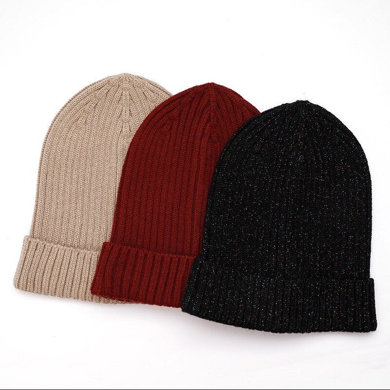unisexe laine épais casquettes Simple solide chapeau mélanges doux Fine fil tricoté chapeau bonnets laine hiver printemps casquettes Skullies