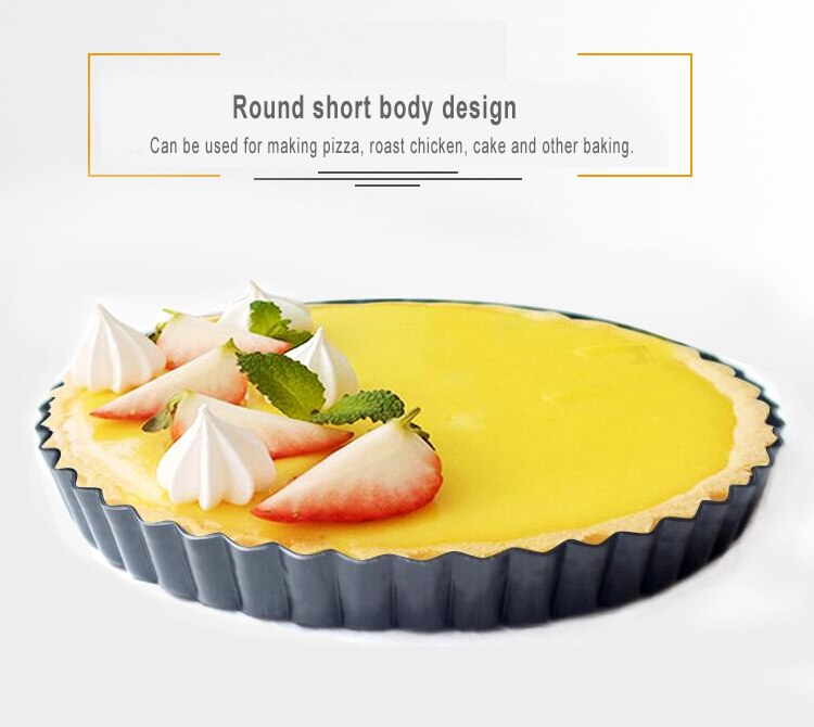 1pc Tart Quiche Flan Pan Non-Stick Molds Pie Pizza Cake Round Mould Removable Loose Bottom Fluted Heavy Duty Bakeware Pan ZXH