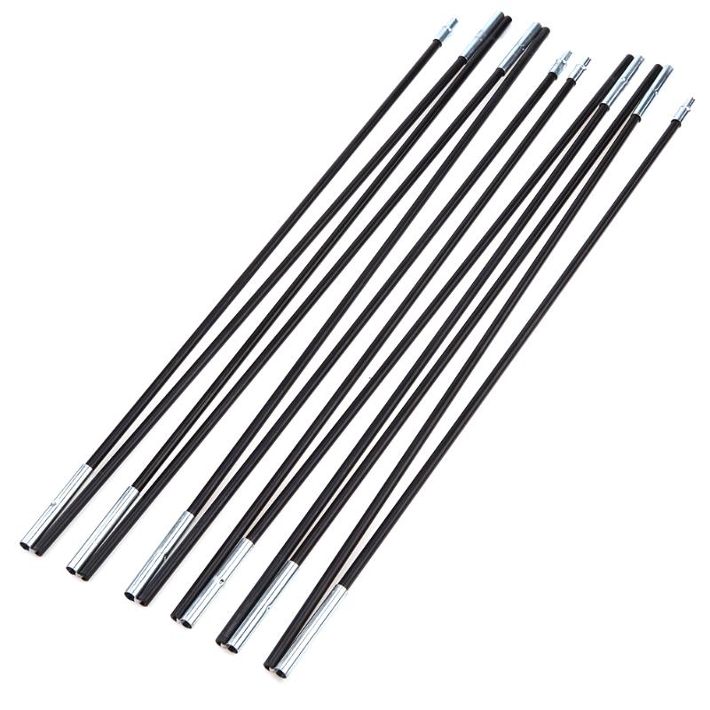 2 stk 6 sektioner camping teltstang glasfiber reserveudskiftning 7mm stang