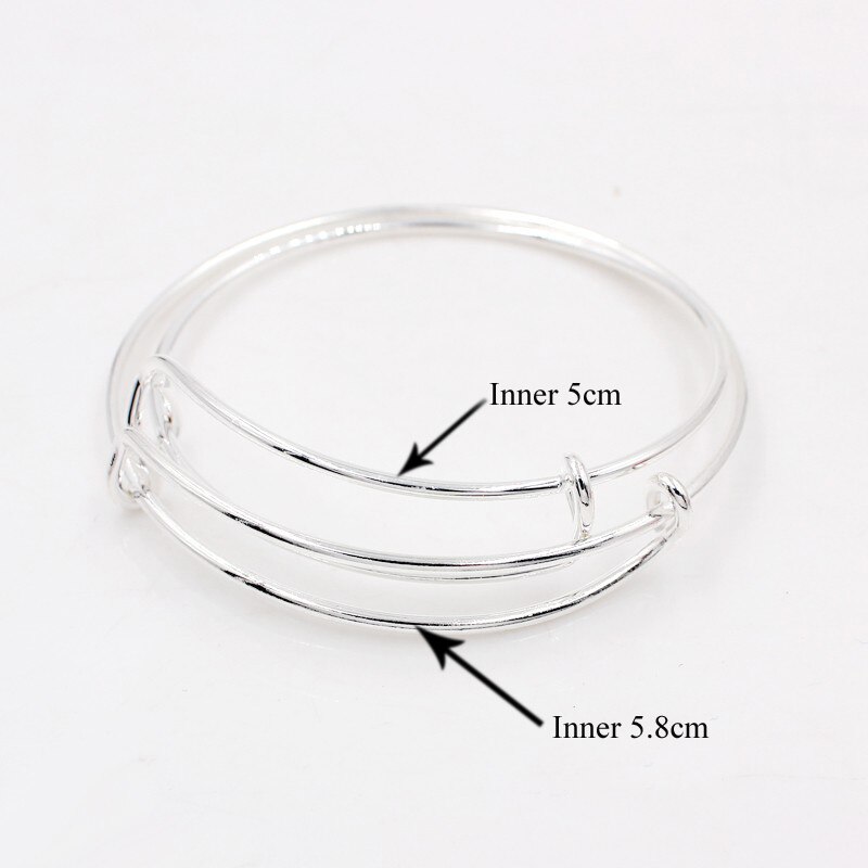 Diameter 5.8cm/5cm Children Wire Bangles Cable Expandable Bracelet For Charms Diy Jewelry Accessory pulseras