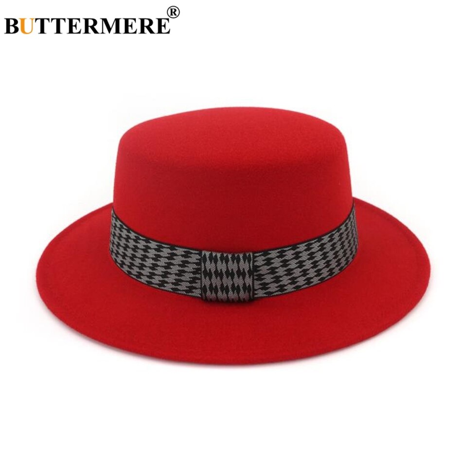 Buttermere Rode Fedora Hoed Voor Vrouwen Wol Schipper Vilten Hoed En Cap Britse Stijl Vintage Vrouwelijke Wollen Jazz Hoed