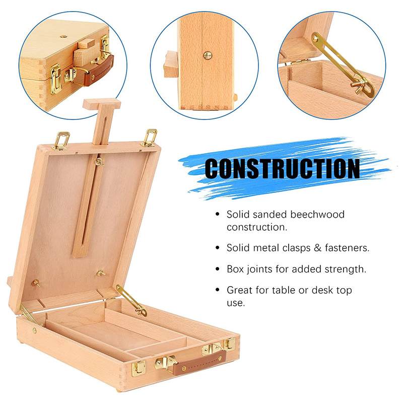 Kunstenaar Schildersezel Art Tekening Verf Supply Houten Tafel Intrekbare Box Board Desktop Koffer Schilderen Hardware Art Supplies