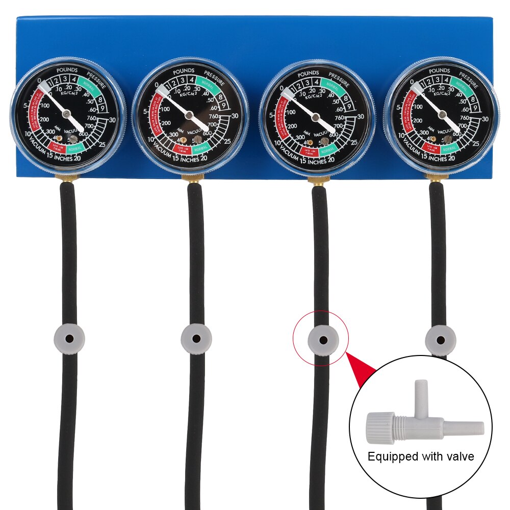 Synchronizer Tool with Hose For 4 Cylinder Engines Machines Vacuum Balancer Gauge Motorcycle Fuel Carburetor Synchronizer