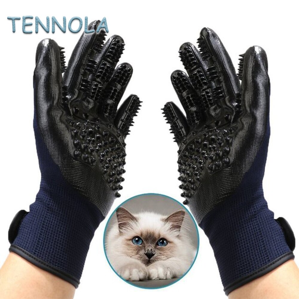 Pet Hair Grooming Glove for Cat Soft Rubber Pet Hair Remover Clean Comb Dog Horse Cat Shedding Bathing Massage Brush Animals