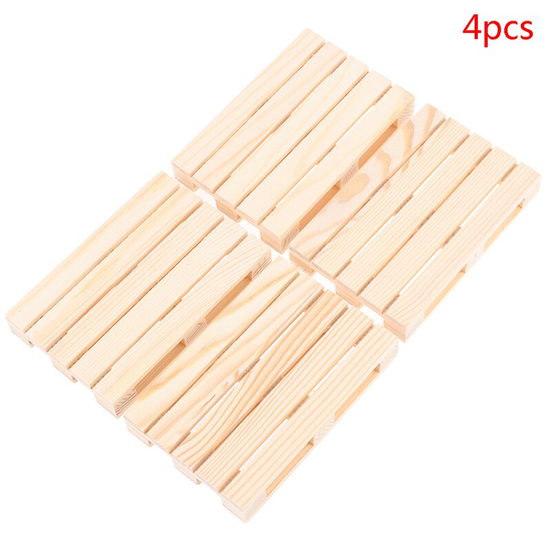 Esterilla de madera para tazas, accesorios de cocina hechos a mano para artesanía del hogar, oficina, Hotel, 2/4 Uds.: 4