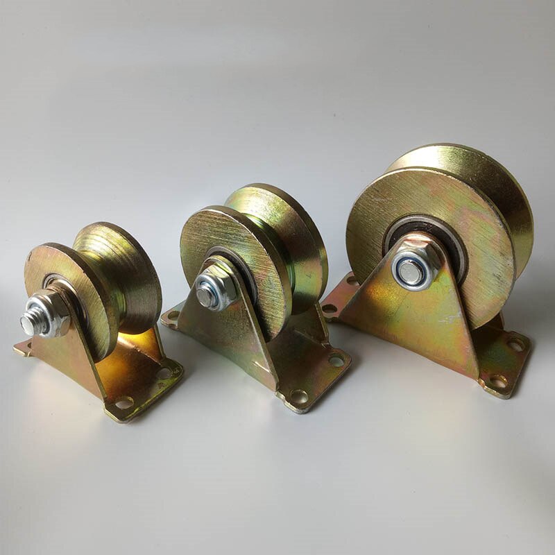 Polea giratoria Universal de acero M50/60/75, palanca de rueda de rodamiento en forma de V, accesorios de herraje de silla