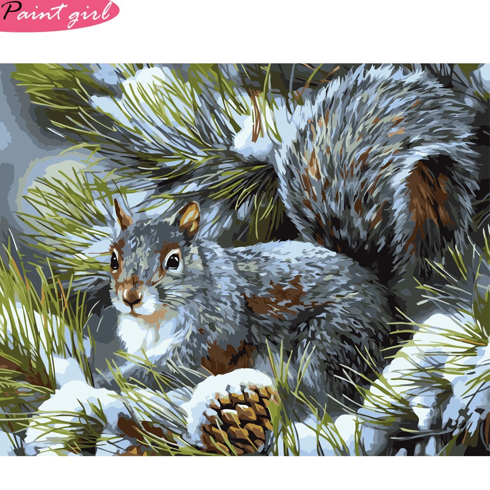 PaintEveryday Acrylic Paintings By Numbers Animals Oil Painting Handmade DIY Paintings Children Picture Fast: VA-1645