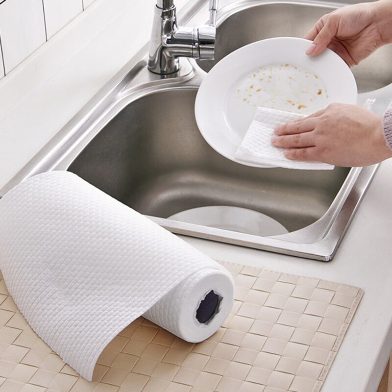 Trapo de cocina desechable de textil no tejido no engrasado Lazy no-clean, toalla de limpieza para el hogar, paño de fregado absorbente