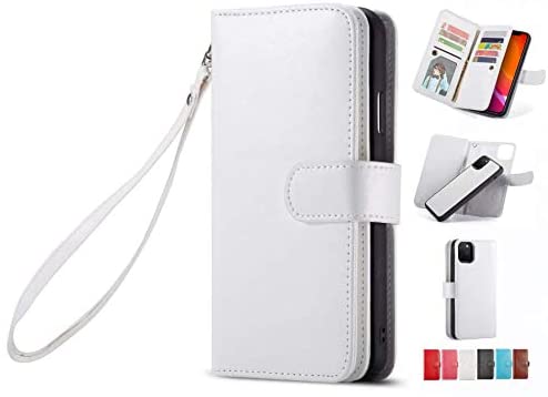 Locase Handbag Purse Stand Case for iPhone 11 6.1" Folio Flip Holster with 9 Card Holder Detachable Phone Case Removable Strap