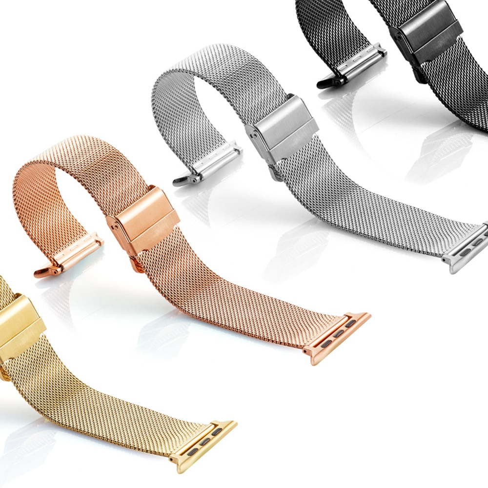 Milanese Apple Horloge Band 38Mm 40Mm 42Mm 44Mm Rvs Gold Apple Horlogeband Voor Iwatch Serie 1 2 3 4 5