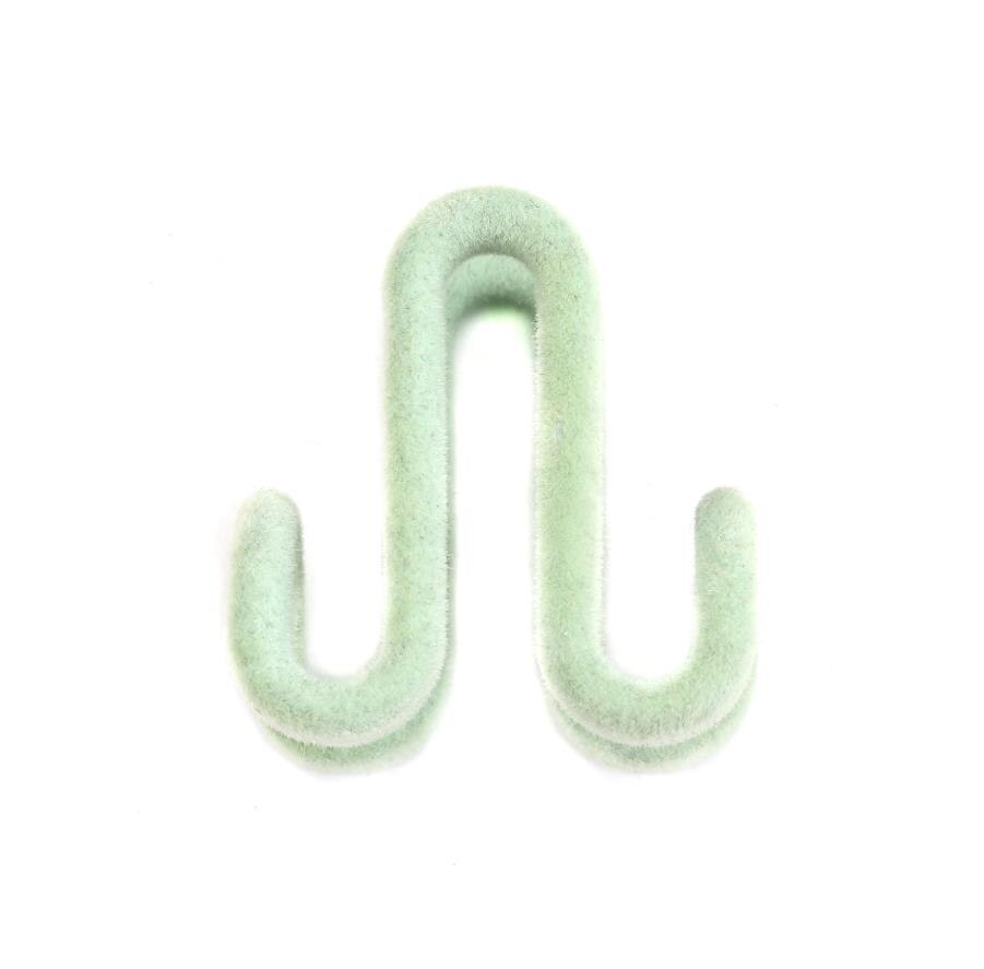 Doreen Box 5PC Plastic Flocking Dual Hook Multifunctional Portable Hooks Clothes Bags Hangers Drying Racks Wardrobe Storage Rack: 1