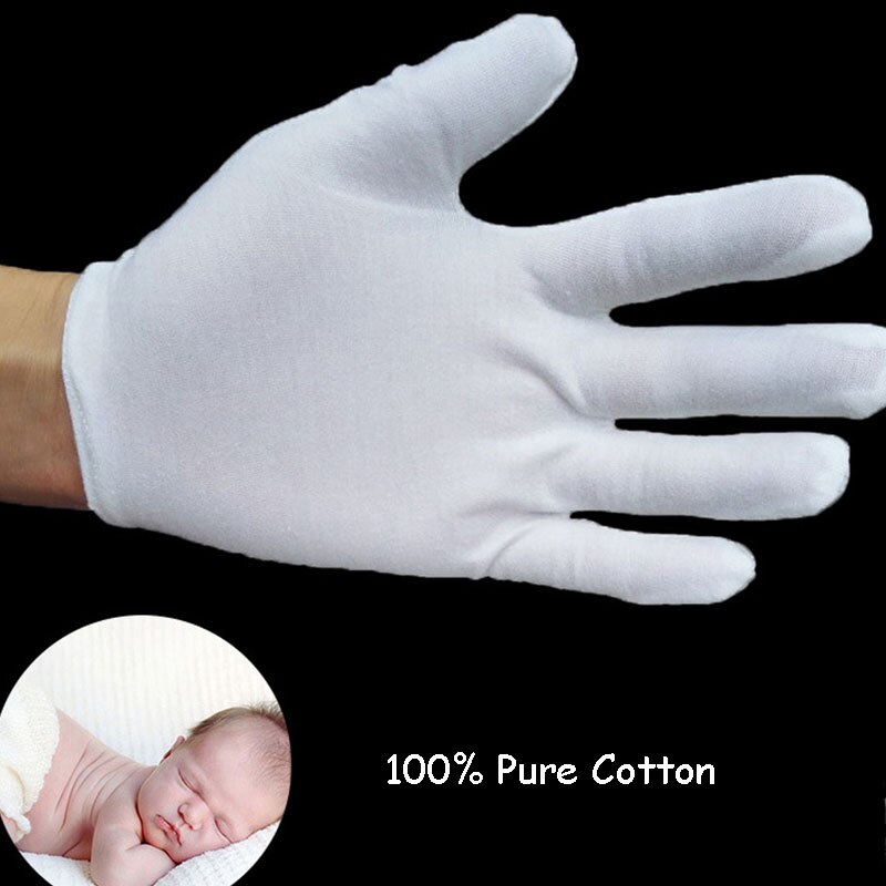 12Pairs Cotton Gloves White Safety Gloves Ceremonial Gloves For Male Female Serving Waiters Drivers Jewelry Gloves