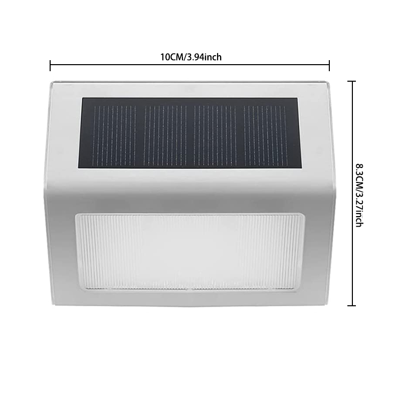 1/6/12 Pack Led Solar Outdoor Stainless Steel Step Lights, Fence Lights, Stainless Steel Wall Lights, Courtyard Deck Lights, Suitable for Terraces, Steps, Walkway, Fences