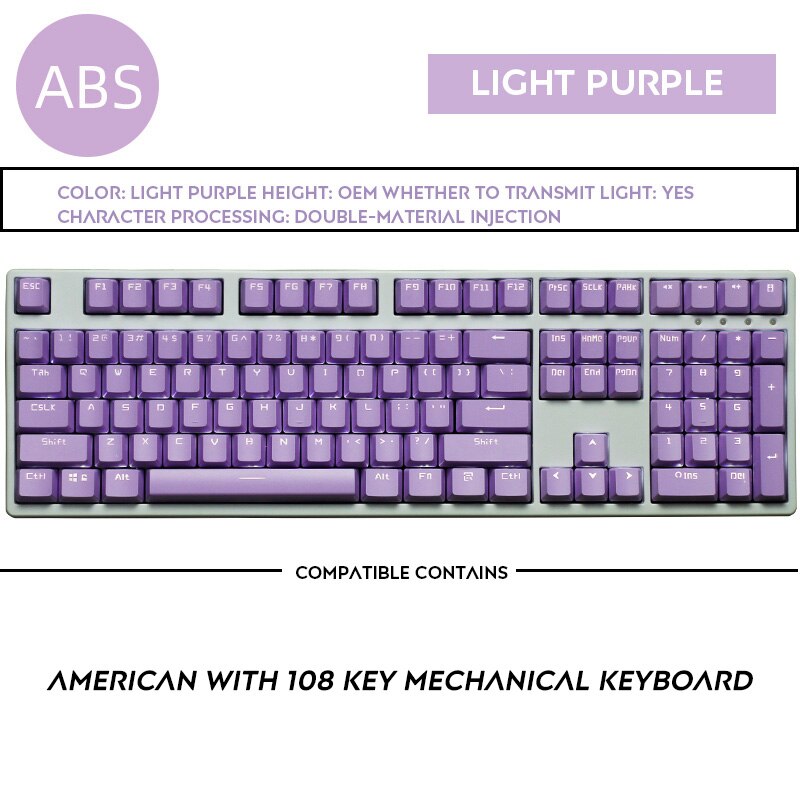 108 tasten Doppel Schuss OEM Profil Backlit Farbe Tastenkappen IKBC Filco für Cherry MX Schalter Mechanische Tastatur: Purple