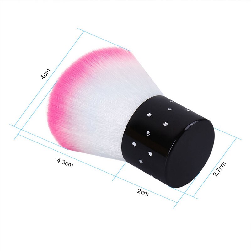 Bqan nagelverktyg borste för akryl & uv gel nail art dust clean borste manikyr pedikyr verktyg rosa gul lila röd kabuki borste