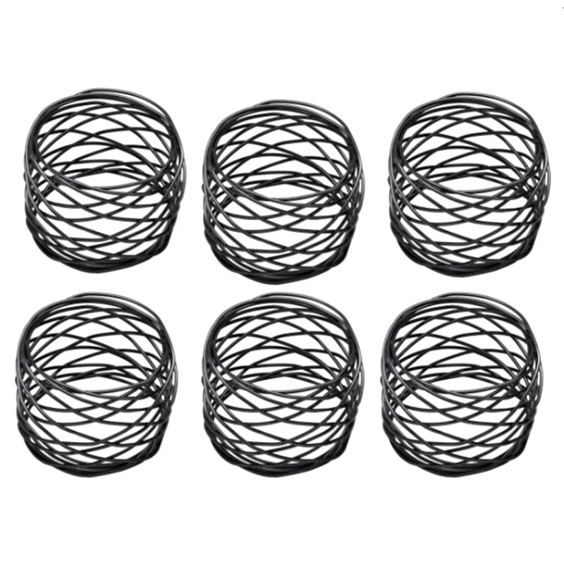Decoraties Zwart Servetringen Set Van 6 Metalen Mesh Voor Bruiloften Diner Partijen Of Elke Dag Gebruik: Default Title
