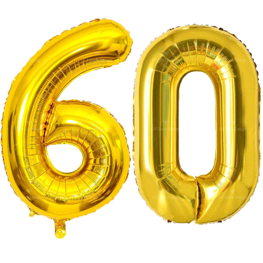 Globos dorados grandes de 40 pulgadas 10 20 30 40 50 60 70 80 90 años suministros de decoración de aniversario de cumpleaños para adultos globo dorado