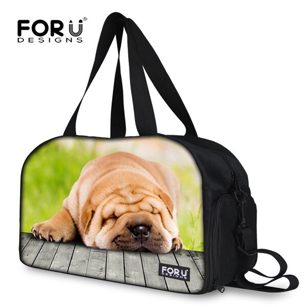 Carino Donne Della Borsa Dei Bagagli di Animale Domestico del Cane Del Gatto di Stampa Delle Donne Carry Sulla Borsa Da Viaggio Portatile di Grande Capacità Borsone Tote Weekend Durante La Notte borsa: CA4961T