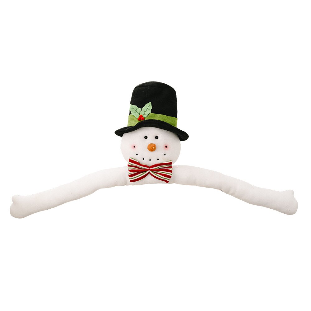 Juletræ topper sød top hat vinter fest træ dekorationer gammel mand snemand elg ornament julepynt: L snemand