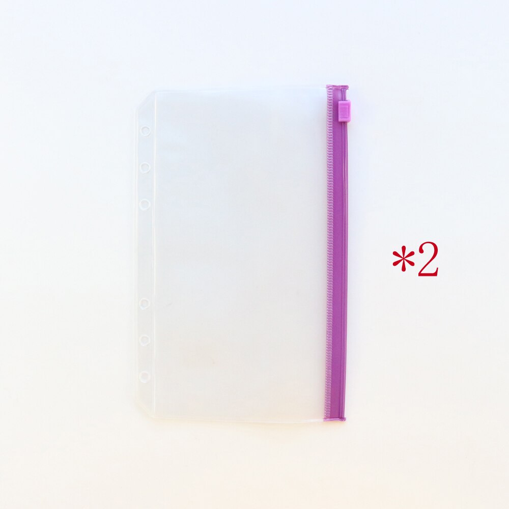 Domikee Creatieve School Reiziger Journal 6 Gaten Rits Innerlijke Zakjes Voor Loos-Leaf Binder Notebooks Organizer Bag Briefpapier A6: Paars