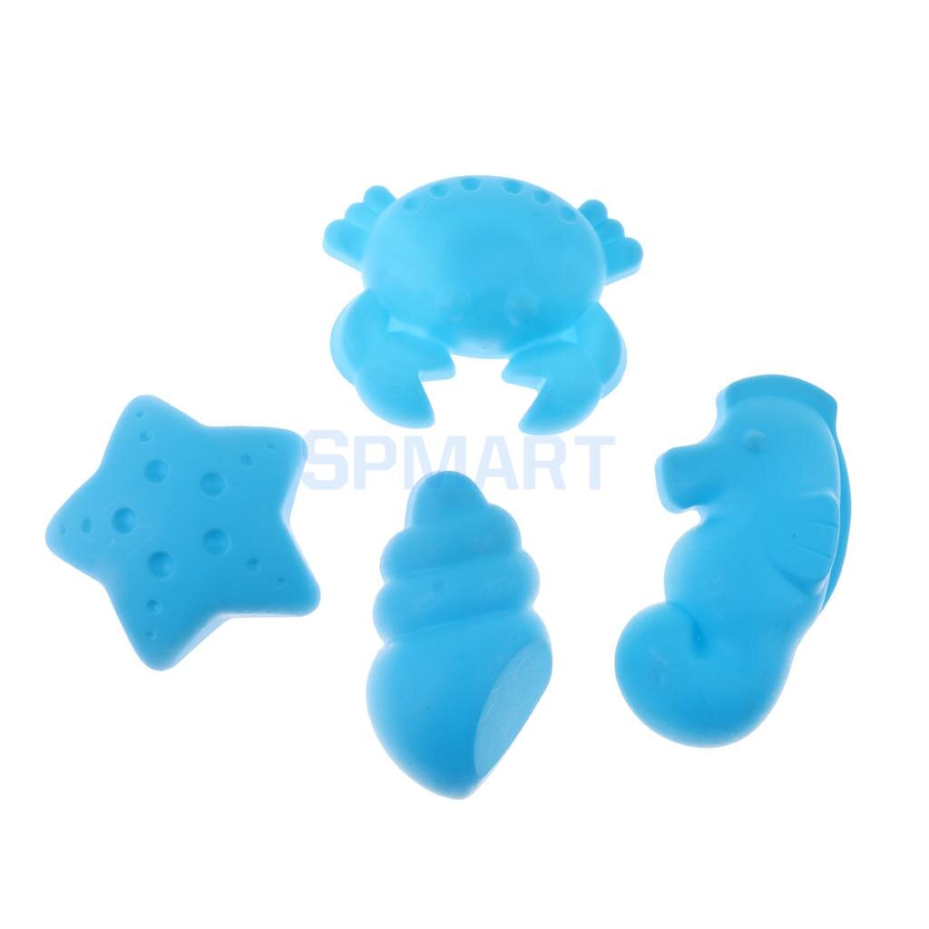 Kids beach sand toys, sea creatures sand molds set (  (4 pieces) sandbox toys, beach garden fun