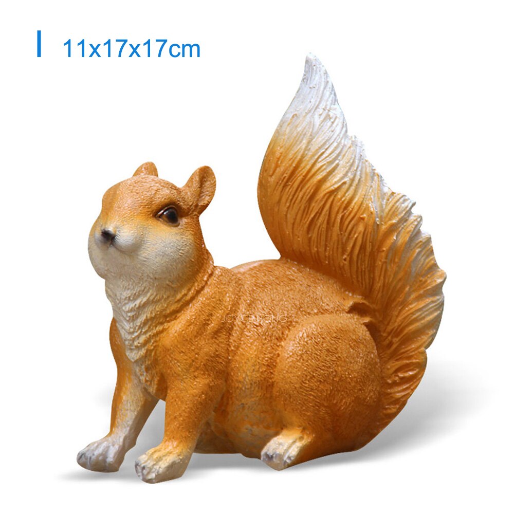 RESIN GARDEN SQUIRREL ANIMAL STATUE FIGURIUE GARDEN ORNAMENTS DECORATIONS FOR OUTDOOR GARDEN LAWN AND YARD: I