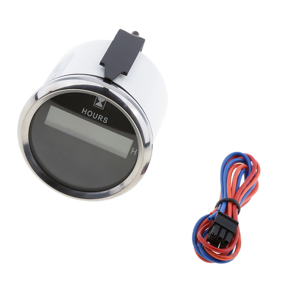 Medidor redondo de 12v y 24v CC, medidor de horas para motor de barco marino, motocicleta