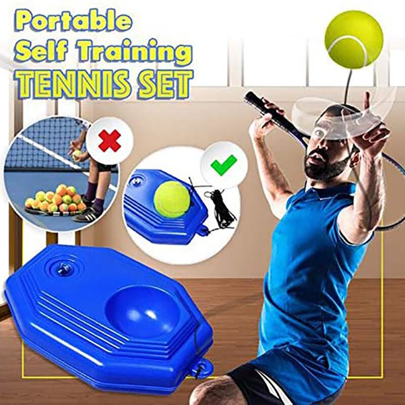 Dispositivo de auto-estudio de pelota de deporte de tenis, rodapié duradero portátil, pelota de ejercicio, herramienta de entrenamiento de tenis resistente