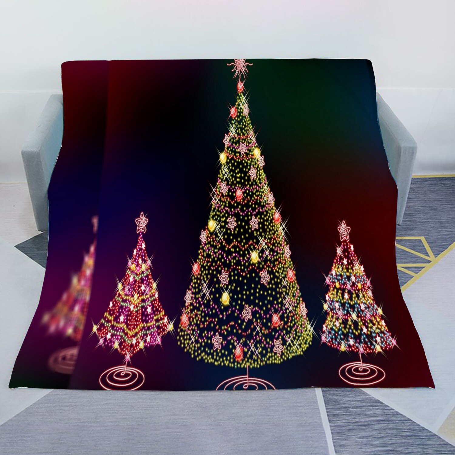 Natale Nuovo Anno di Coperta Calda di Modo del Panno Morbido Coperte E plaid Coperta di Flanella Partito Viaggi per Divano Scherza il Regalo Biancheria Da Letto Su Misura: 2 / 100Wx150L cm