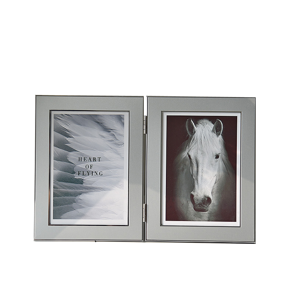 Modern Style Metal Photo Frame Picture Displays for or Home Decoration MPF118: Double Frame S1 / 6 inch
