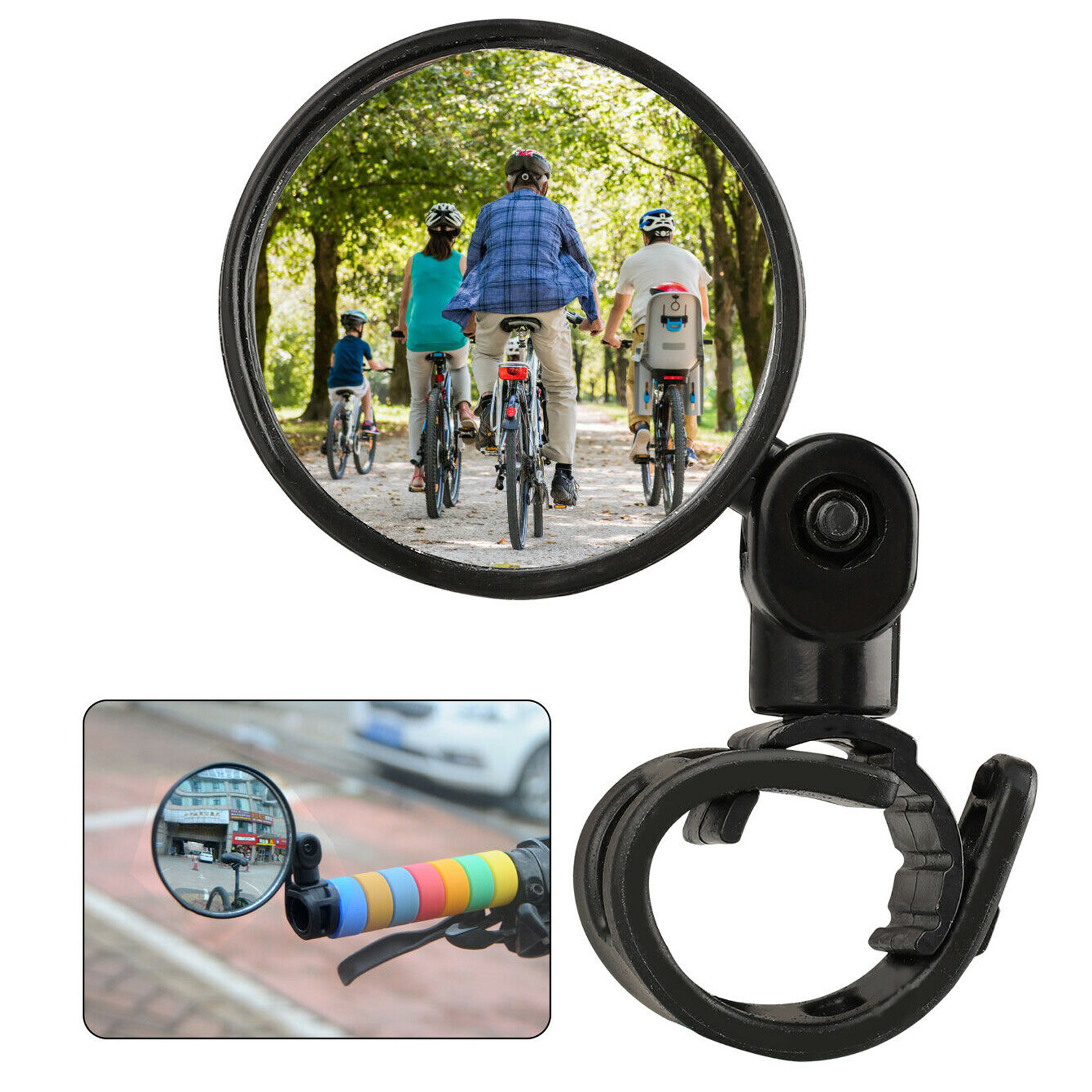 Universal 360 roterbar justerbar cykel bagudstyr vidvinklet konveks spejl cykling bagfra mtb cykel