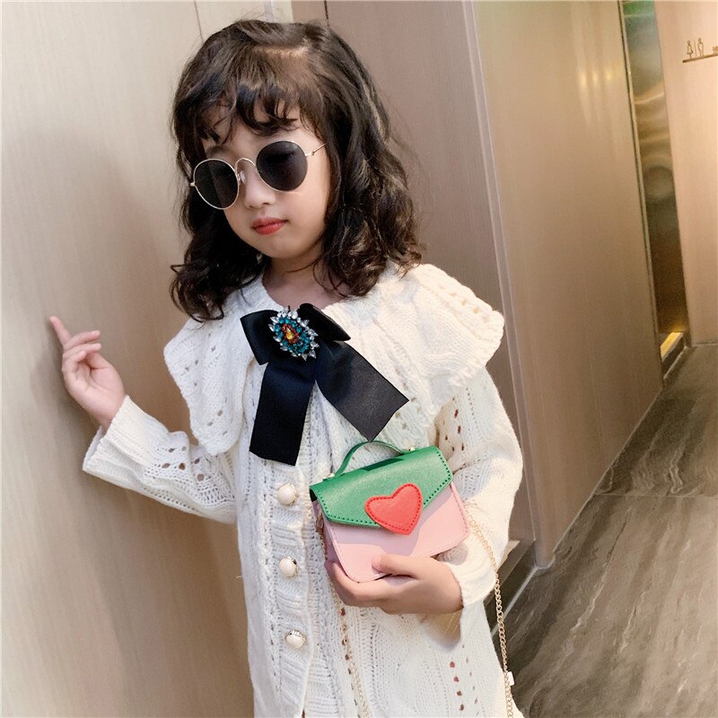 Piger kærlighed farve kontrast messenger taske - gult cover